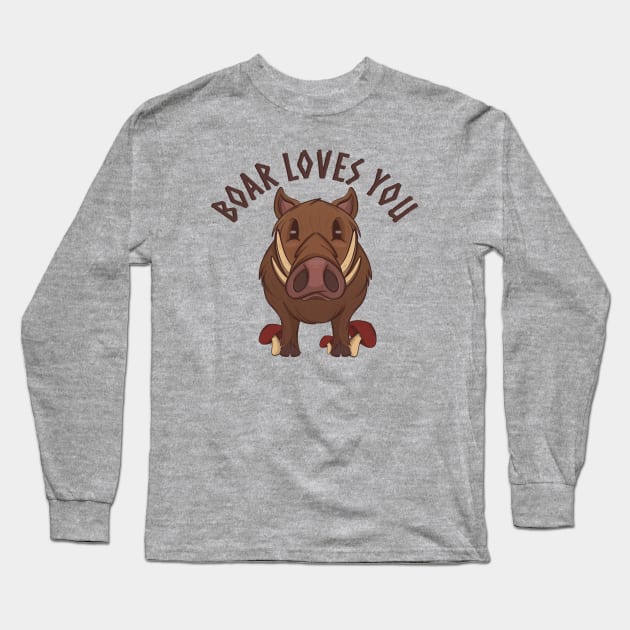 Valheim Boar Loves You Long Sleeve T-Shirt by Artistic Imp